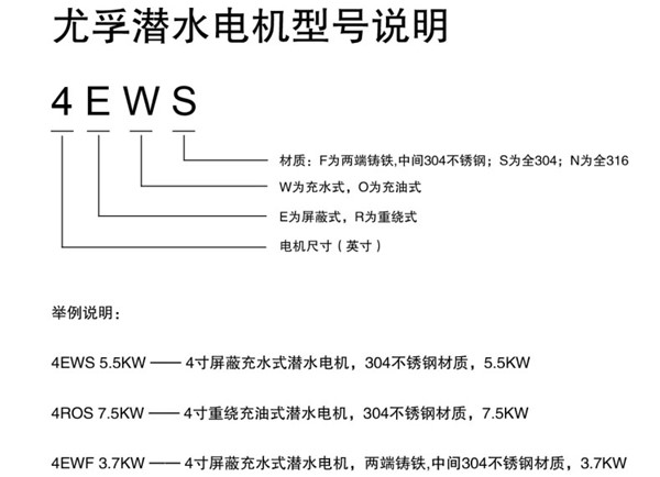 潛水電機(jī)型號(hào)說明