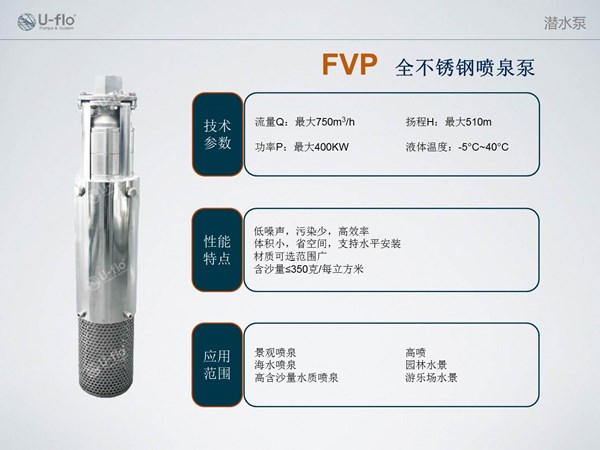 不銹鋼潛水噴泉泵